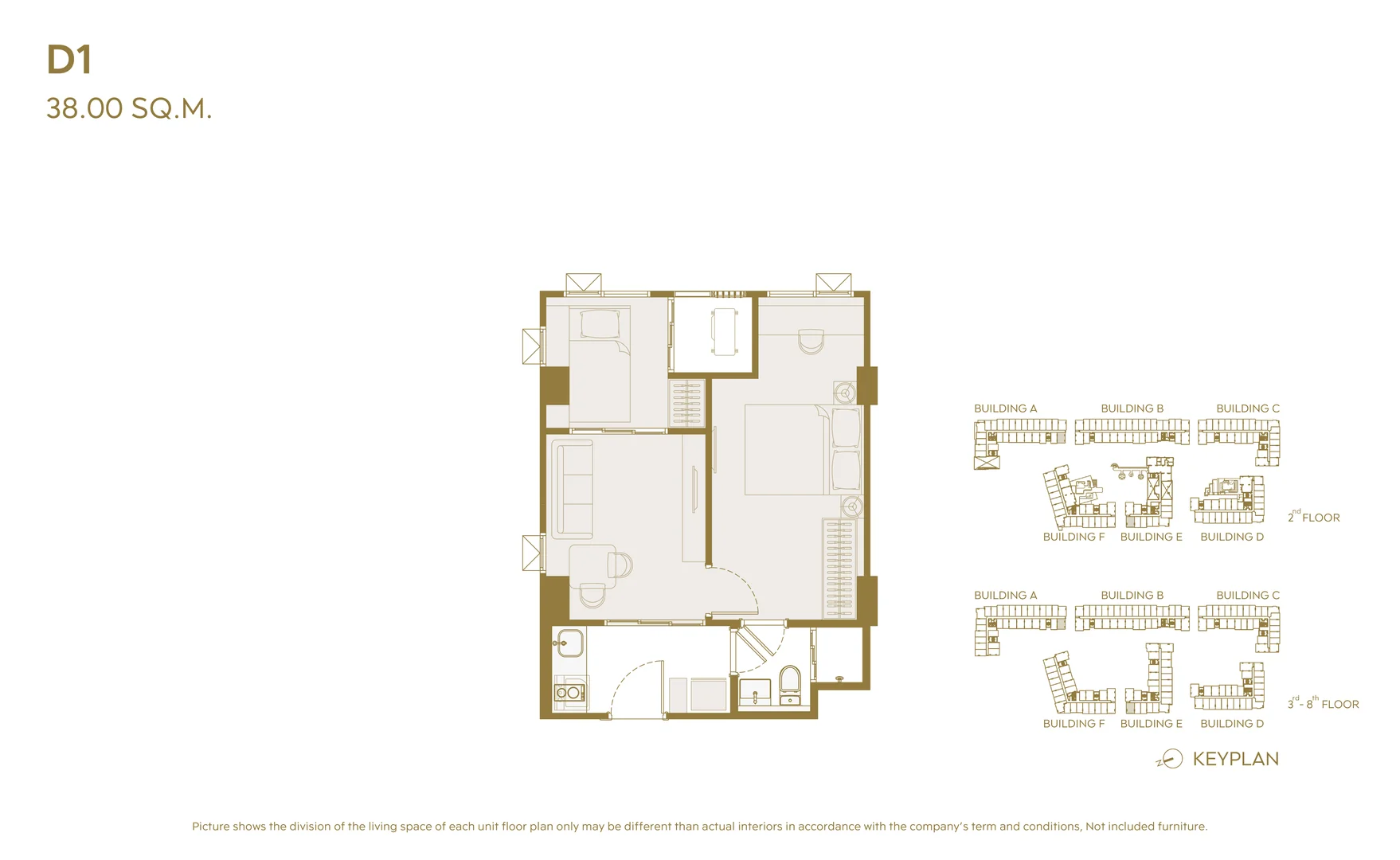 Unit Type — 1 Bedroom Plus
