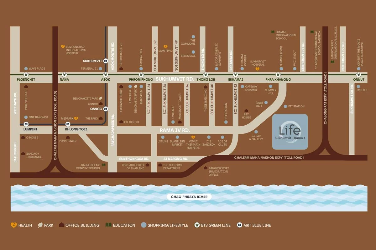 LIFE Sukhumvit – Rama 4 周邊地圖