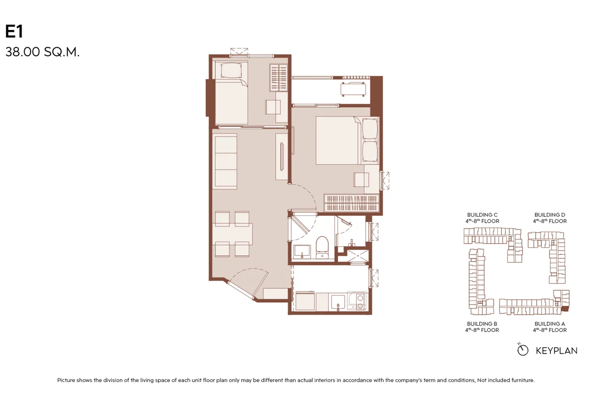 Type E1 floor plan